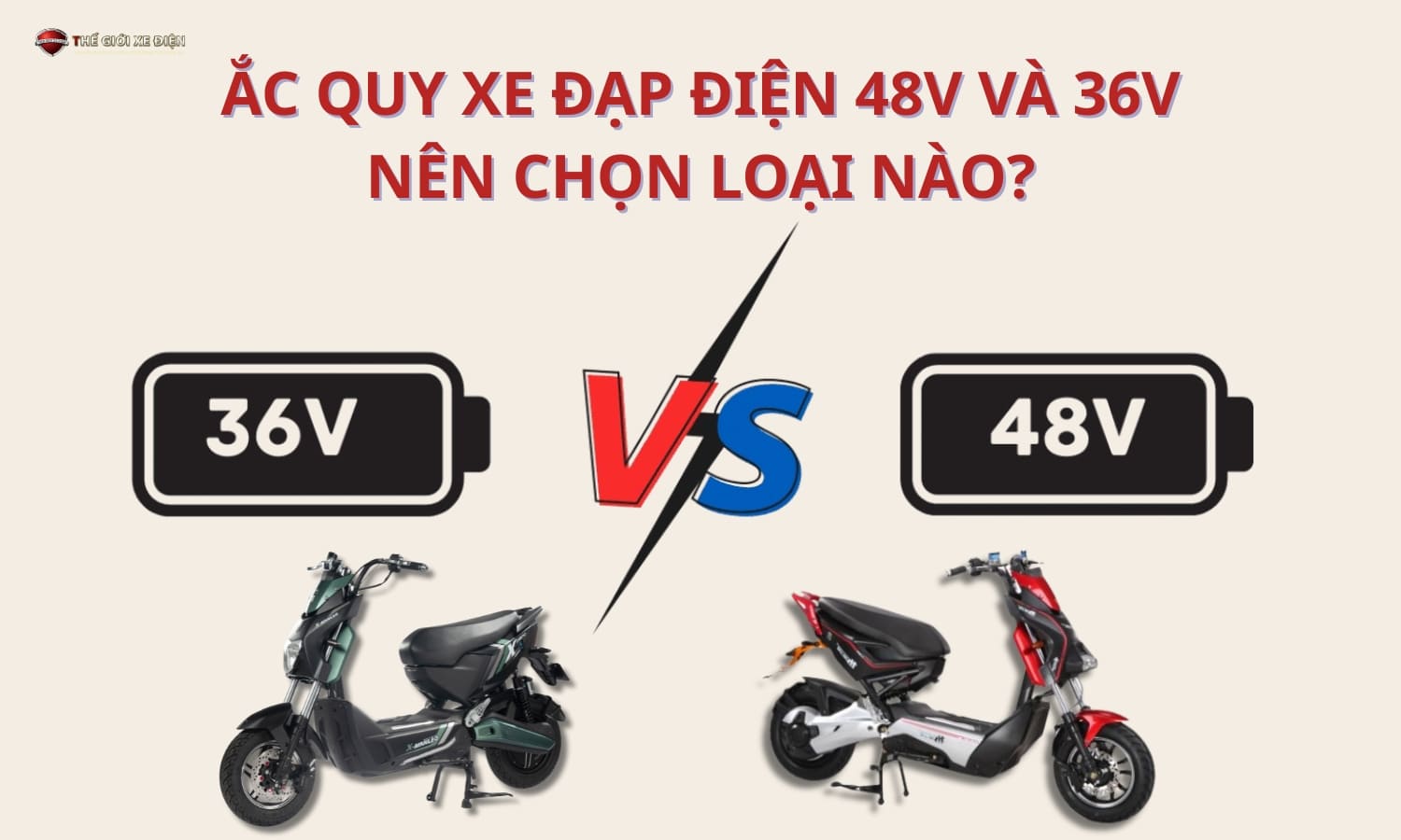 Ắc quy xe đạp điện 48V và 36V: Nên chọn loại nào?